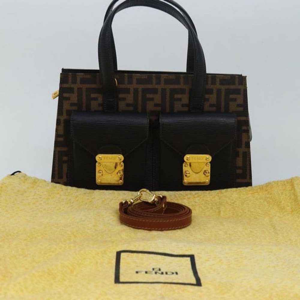 Fendi FENDI Zucca Canvas Hand Bag Brown Black - image 12