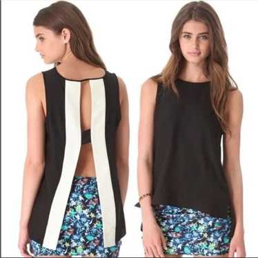 Parker Parker Black White Sleeveless Open Back Sem