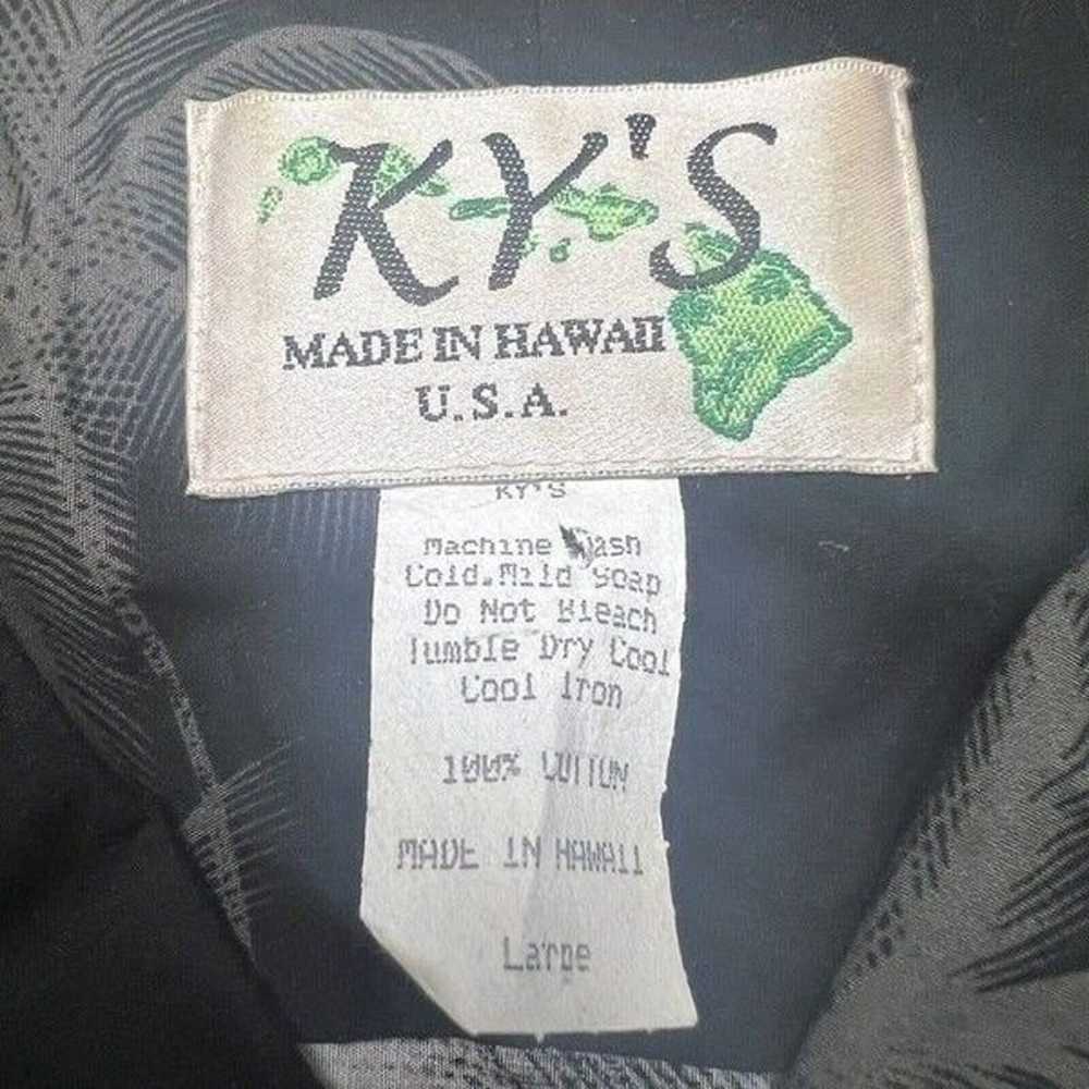 KYS Vintage 90s Hawaiian Mens Black Wild Horses S… - image 4