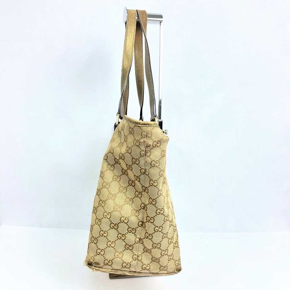 GUCCI Sherry Line GG Tote Bag Gold Brown A4 - image 9