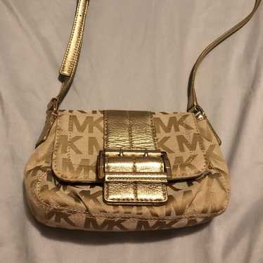 Michael Kors gold crossbody purse