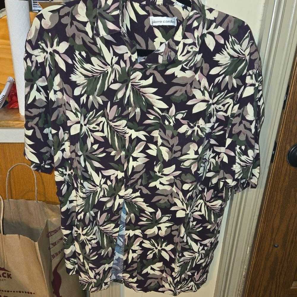 VINTAGE Pierre Cardin Hawaiian Shirt Adult Medium… - image 1