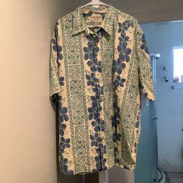 Vintage Hawaiian Shirt Aloha Button Down Floral 9… - image 1