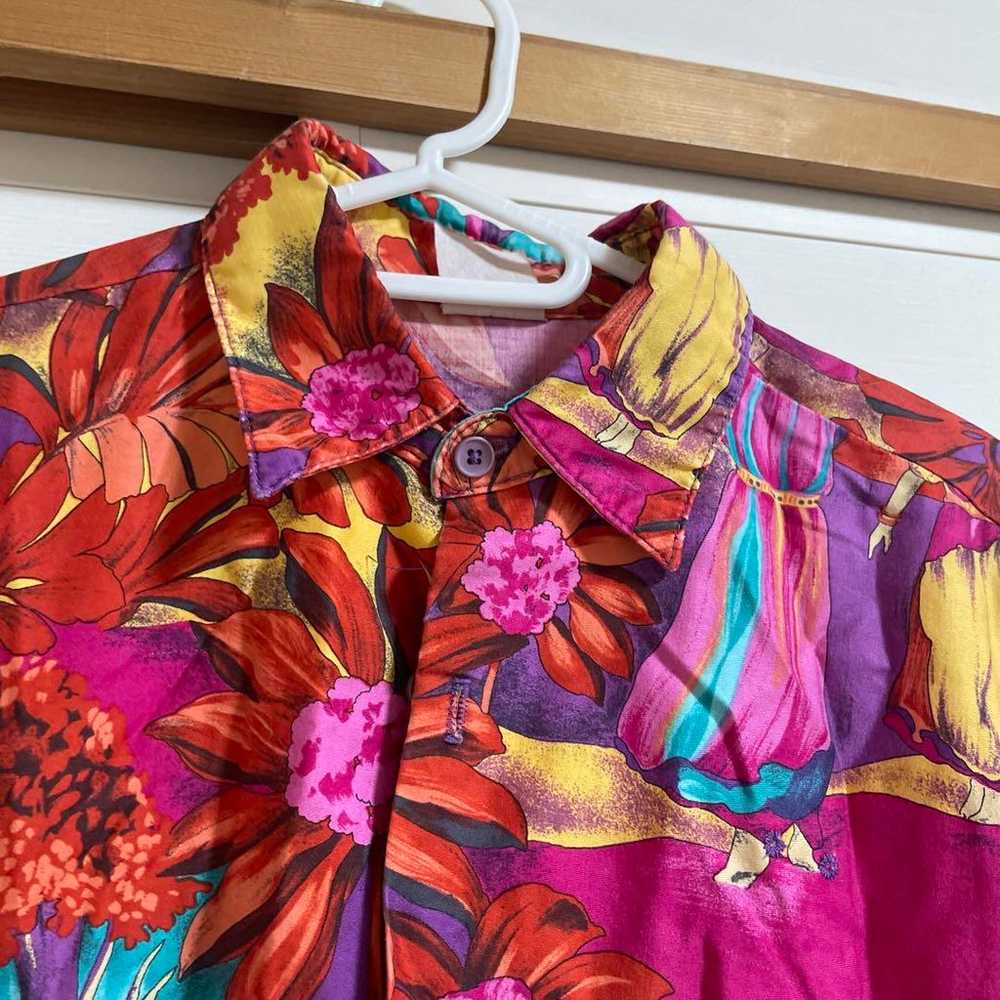 Vintage Hawaiian floral print shirt - image 3