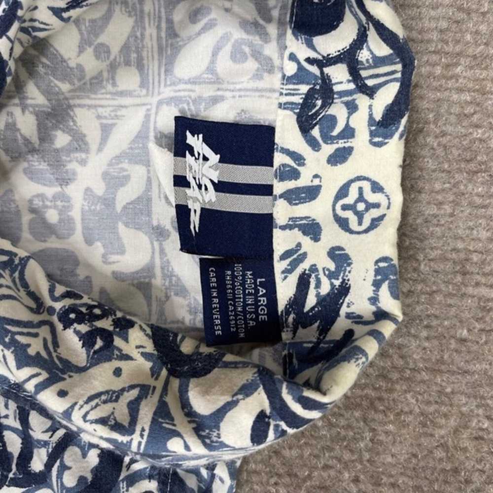 VINTAGE No Fear Hawaiian Shirt Men's Size L Blue … - image 3