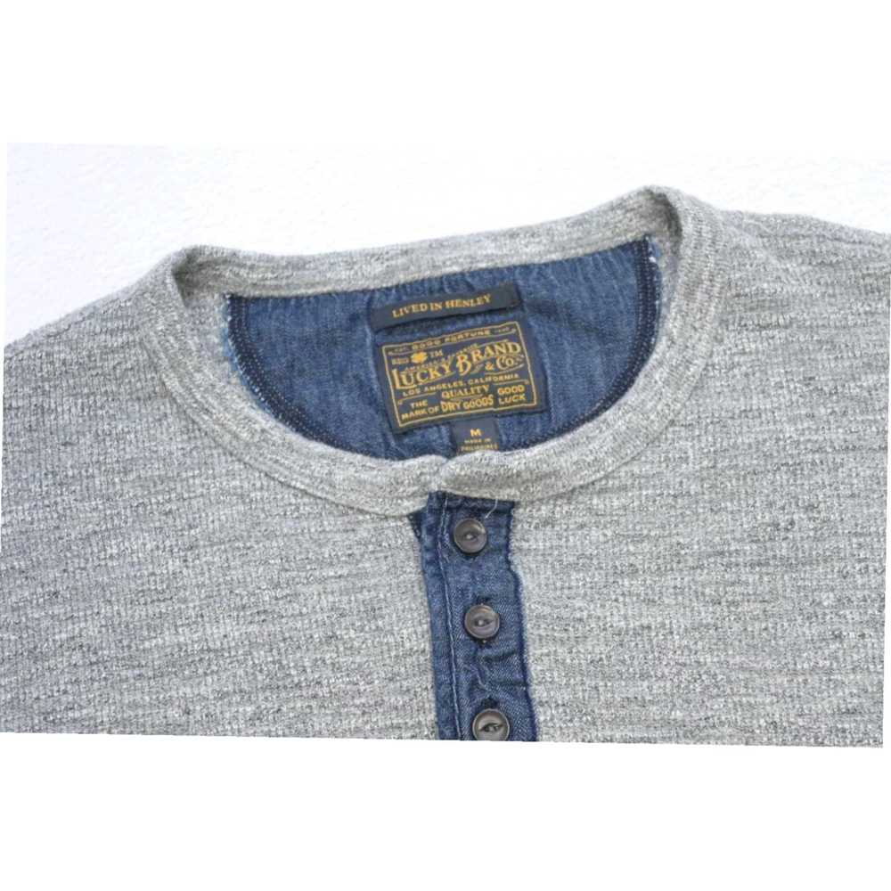 Lucky Brand Cozy Gray Long Sleeve Thermal Henley … - image 6