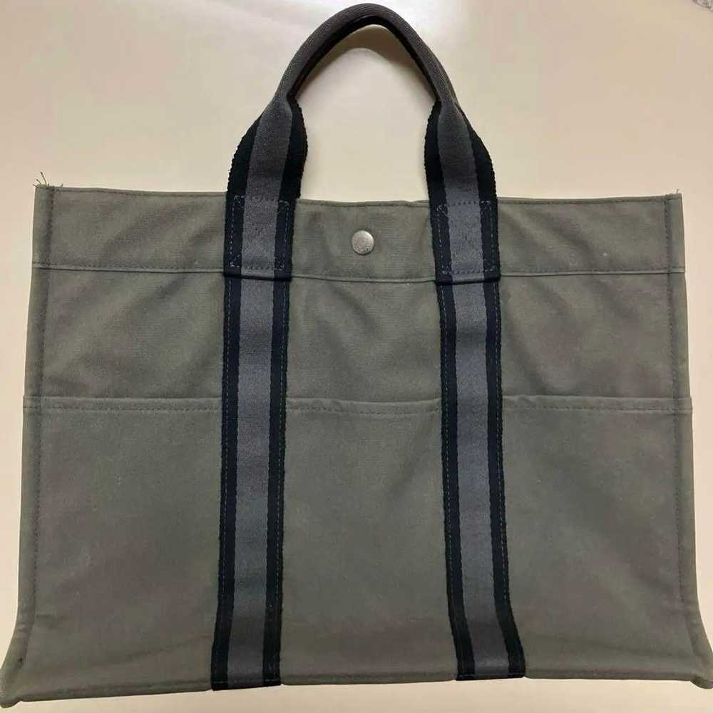 Hermes Tote Bag Foul To Gray 100% Cotton - image 1