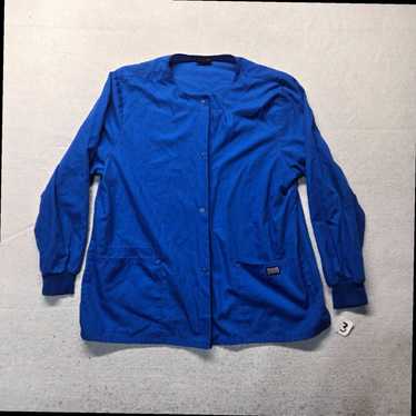 Cherokee Solid Colored Blue Workwear Long Sleeve … - image 1