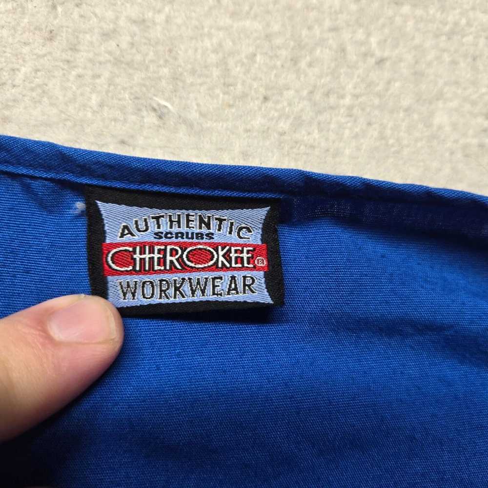 Cherokee Solid Colored Blue Workwear Long Sleeve … - image 2