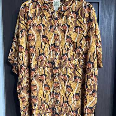 Vintage Fish Print Rayon Shirt Size XXL - image 1