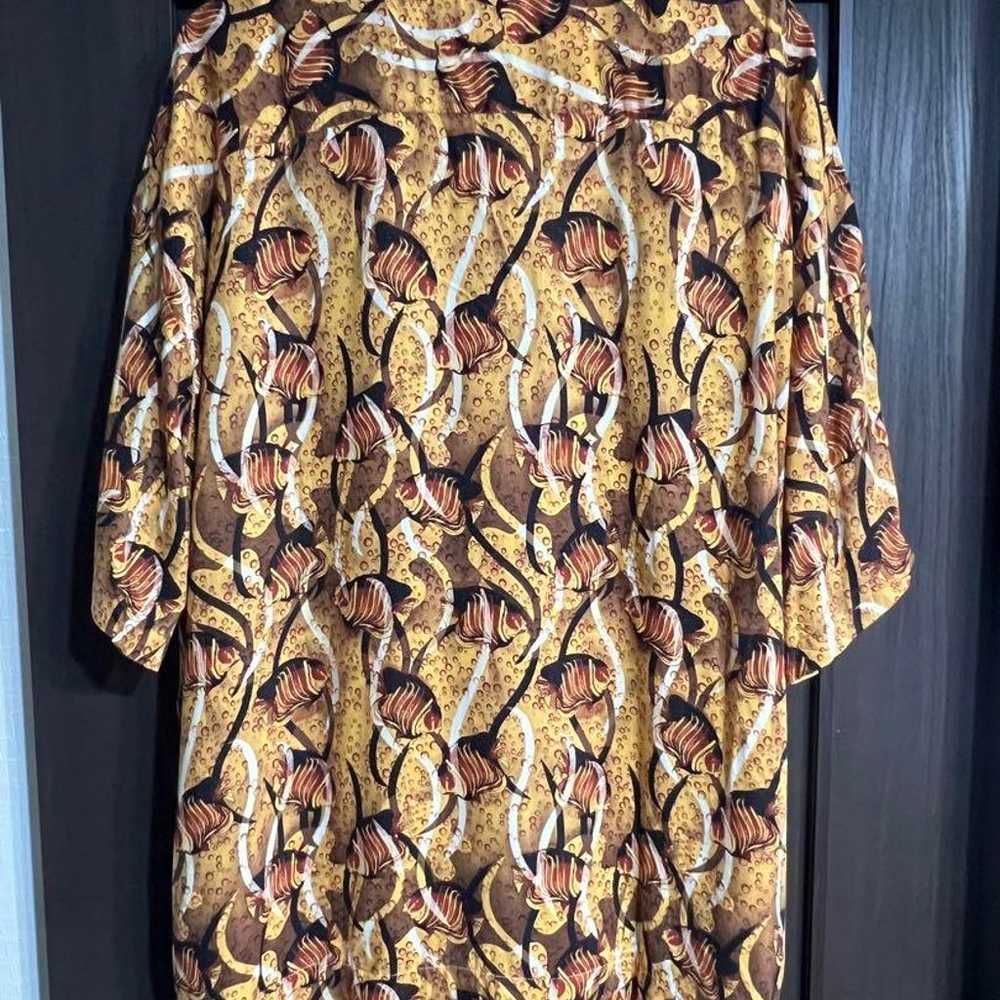 Vintage Fish Print Rayon Shirt Size XXL - image 5