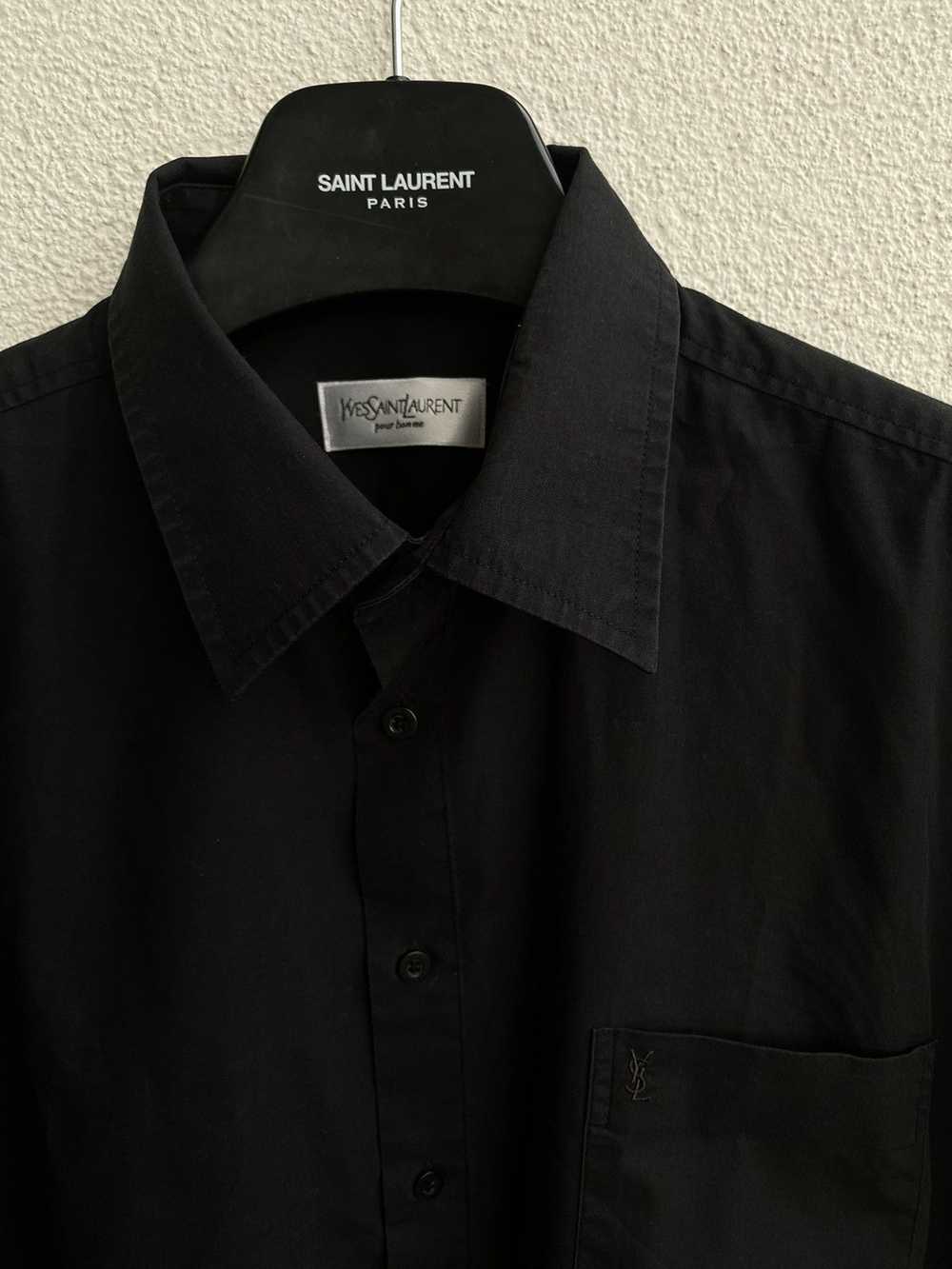 Vintage × Yves Saint Laurent Black YSL Shirt Summ… - image 11