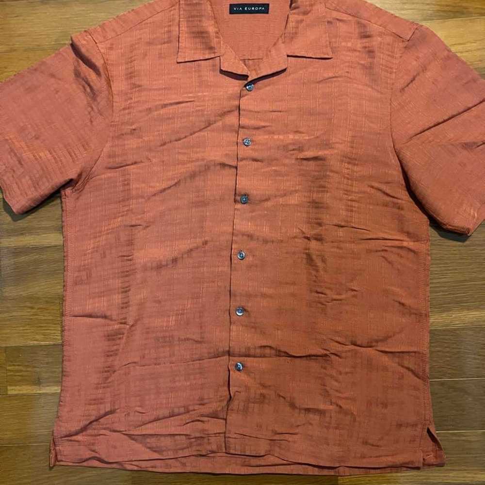 Open collar shirt, aloha shirt, orange. - image 2