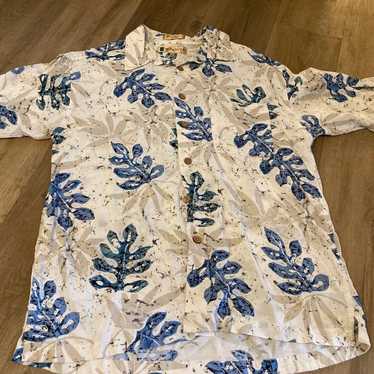 Vintage Imprints Men's L Rayon Leaf Hawaiian Aloha