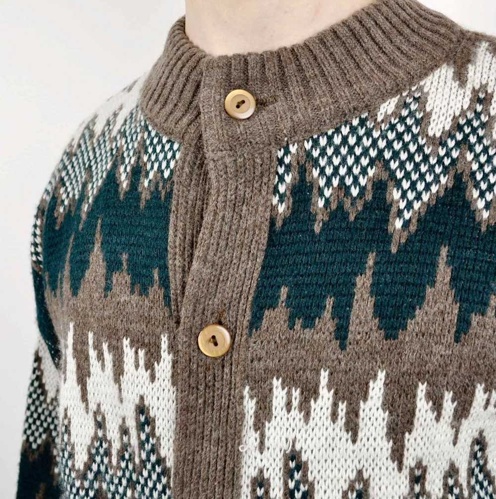 German × Vintage 70s Vintage Sweater Cardigan Woo… - image 3