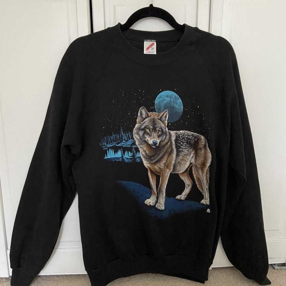 Jerzees × Streetwear × Vintage Vintage Wolf Blue … - image 1