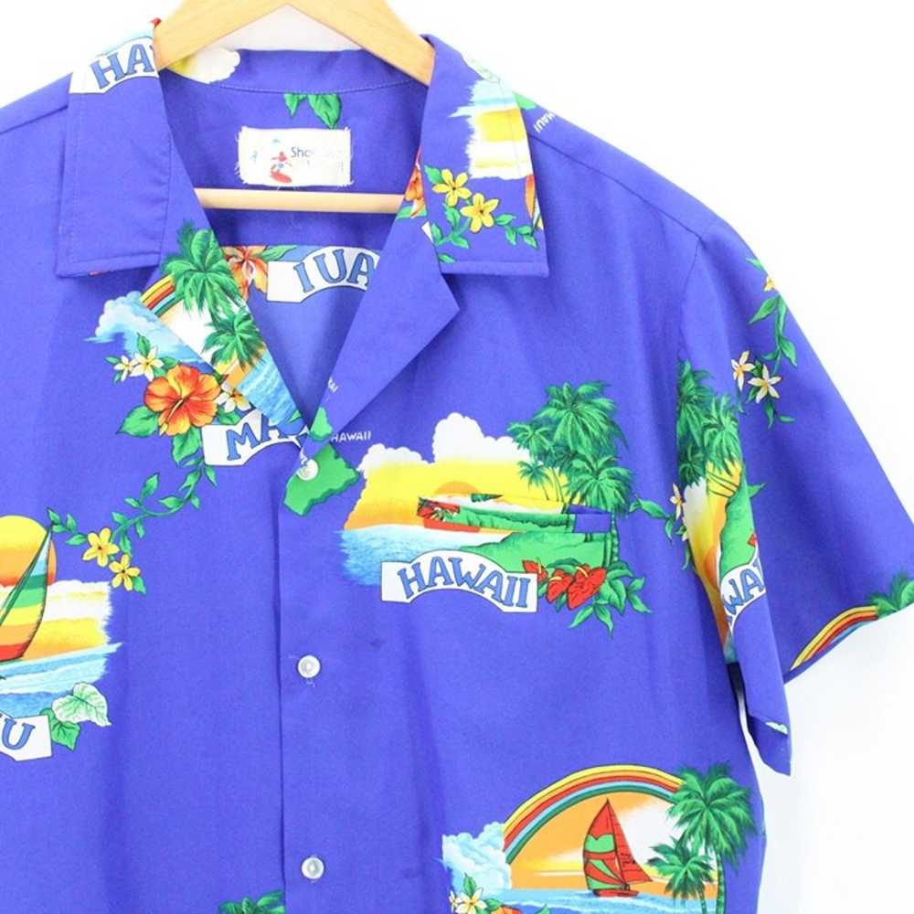 Vintage Shoreline Hawaii Hawaiian Shirt Mens Blue… - image 2