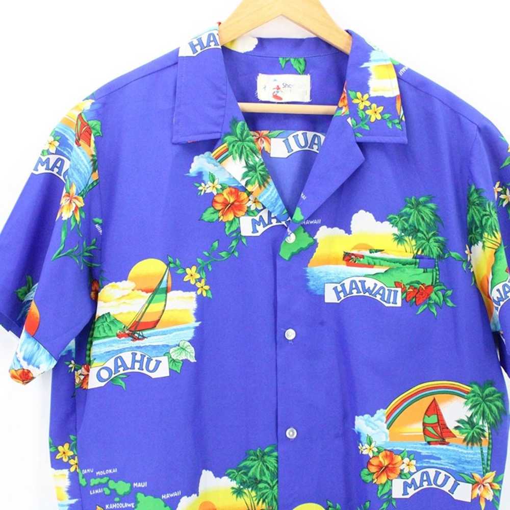 Vintage Shoreline Hawaii Hawaiian Shirt Mens Blue… - image 3