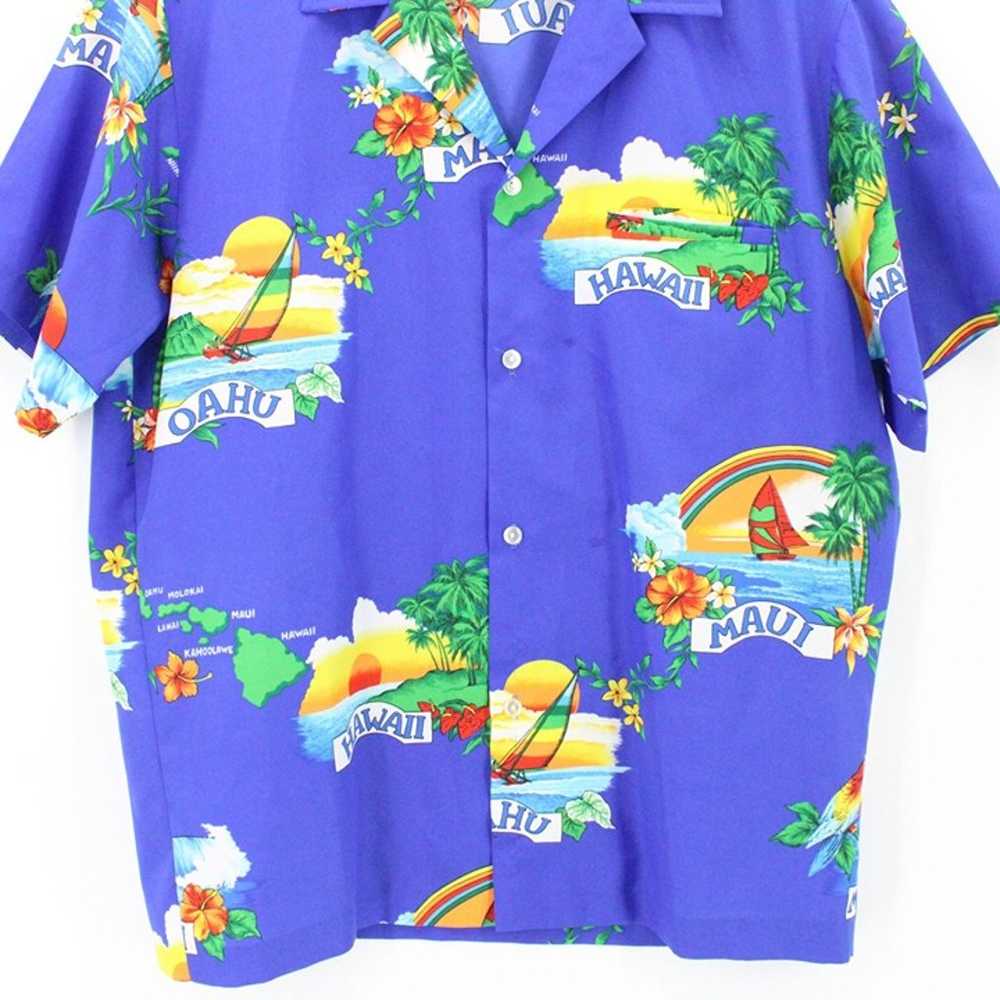 Vintage Shoreline Hawaii Hawaiian Shirt Mens Blue… - image 4