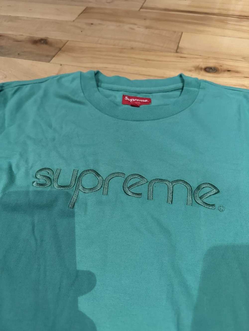 Supreme Teal Embroidered Logo Long Sleeve Tee Shi… - image 2