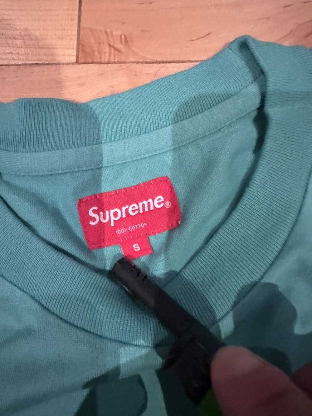 Supreme Teal Embroidered Logo Long Sleeve Tee Shi… - image 4