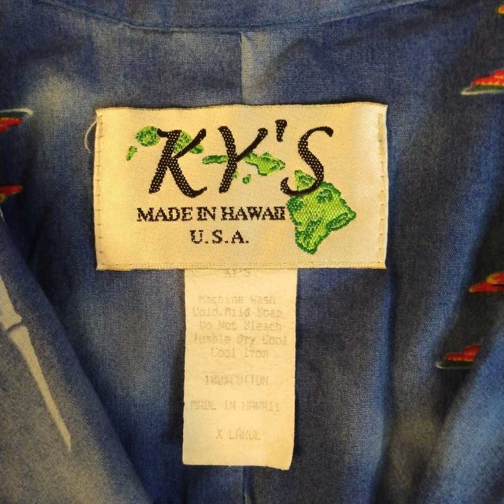 Vintage Ky's Men's Hawaiian Parrots Birds Button … - image 2