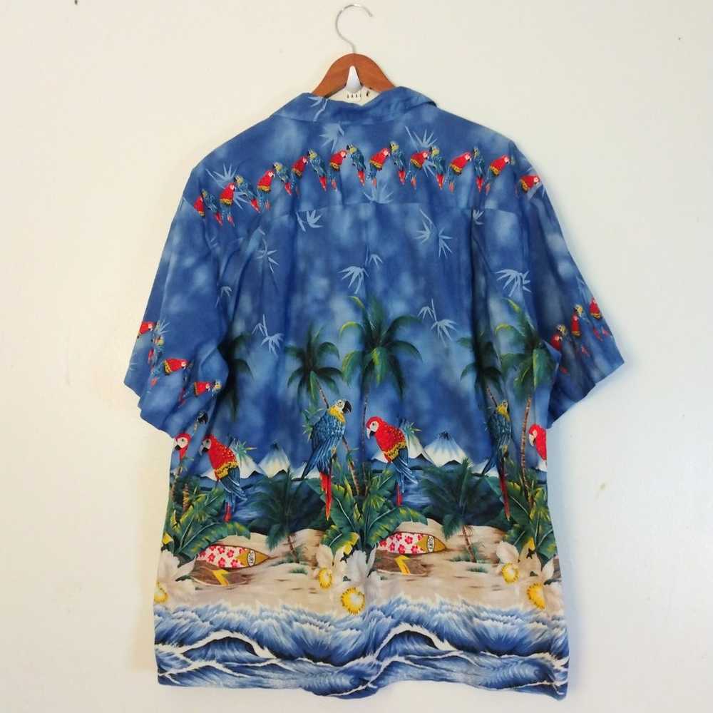 Vintage Ky's Men's Hawaiian Parrots Birds Button … - image 3