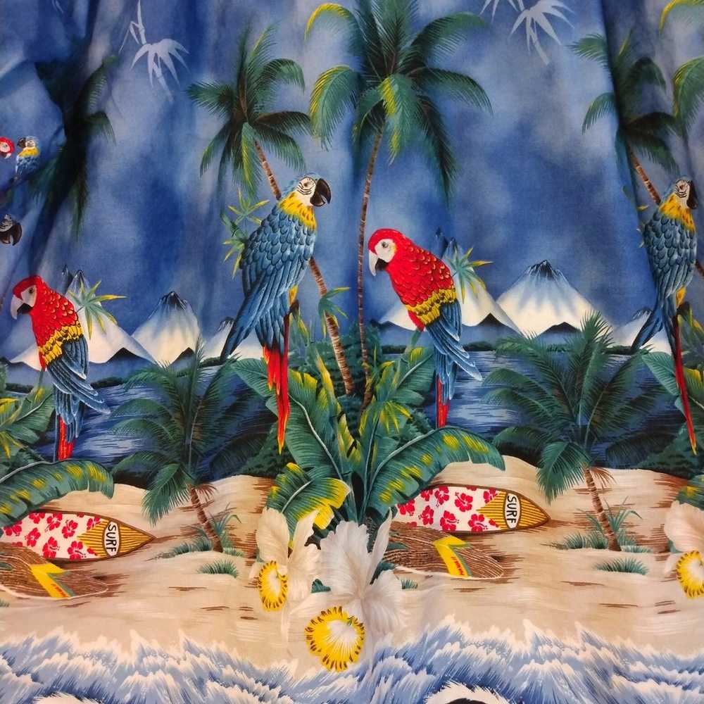 Vintage Ky's Men's Hawaiian Parrots Birds Button … - image 5