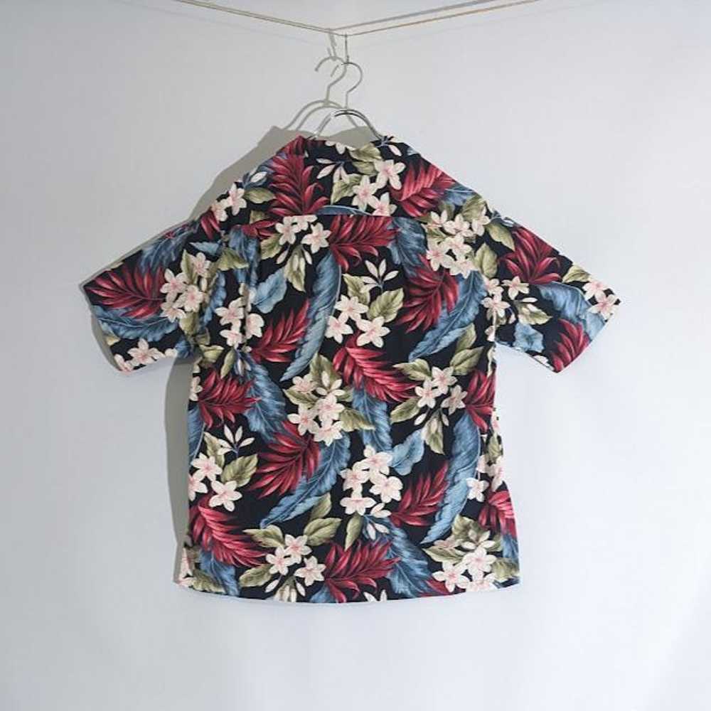 Vintage Aloha Shirt with All-over Leaf Pattern Ha… - image 3