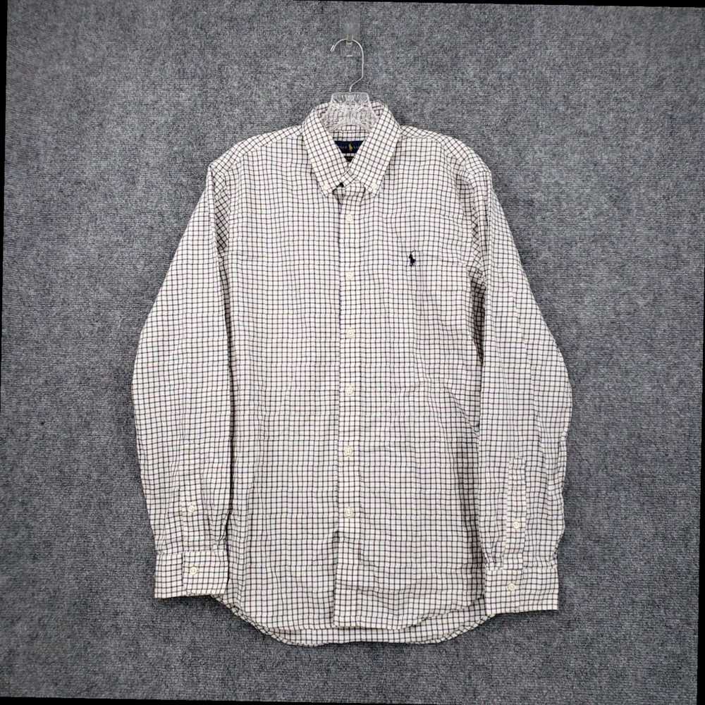 Ralph Lauren White Classic Fit Long Sleeve Plaid … - image 1