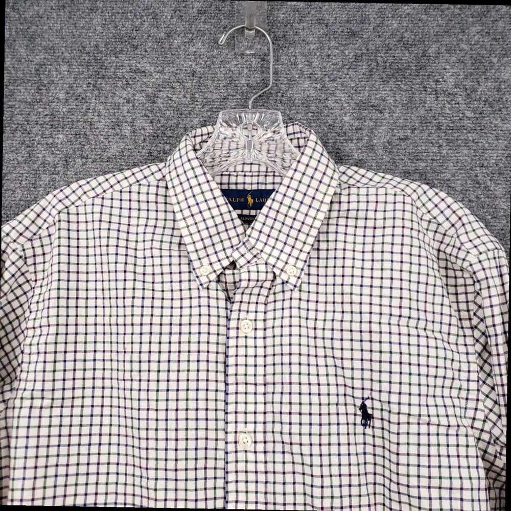 Ralph Lauren White Classic Fit Long Sleeve Plaid … - image 3