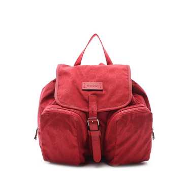 Red Gucci GG Nylon Backpack