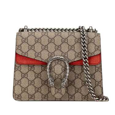 Brown Gucci Mini GG Supreme Dionysus Crossbody Bag