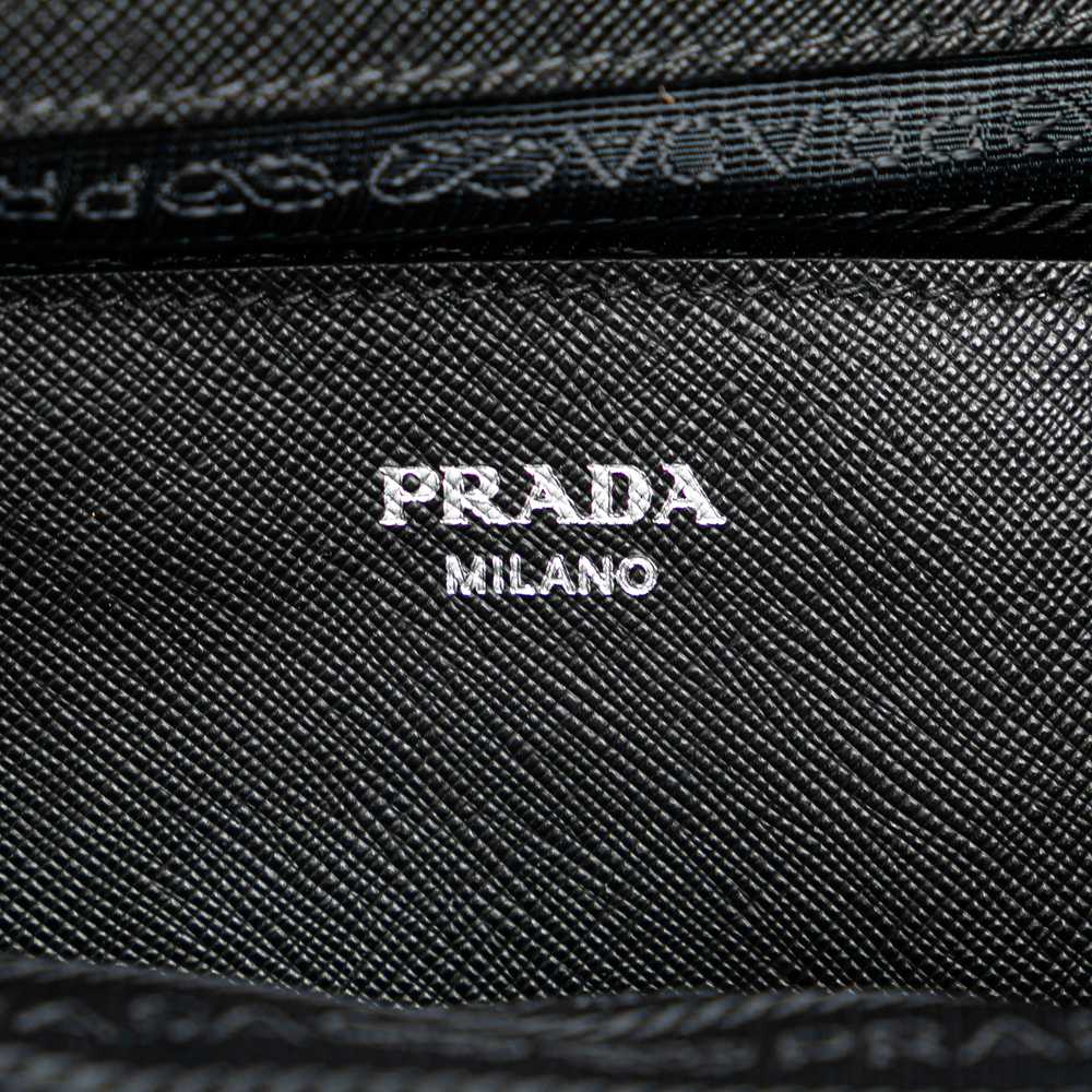 Black Prada Printed Saffiano Trimmed Tessuto Back… - image 6