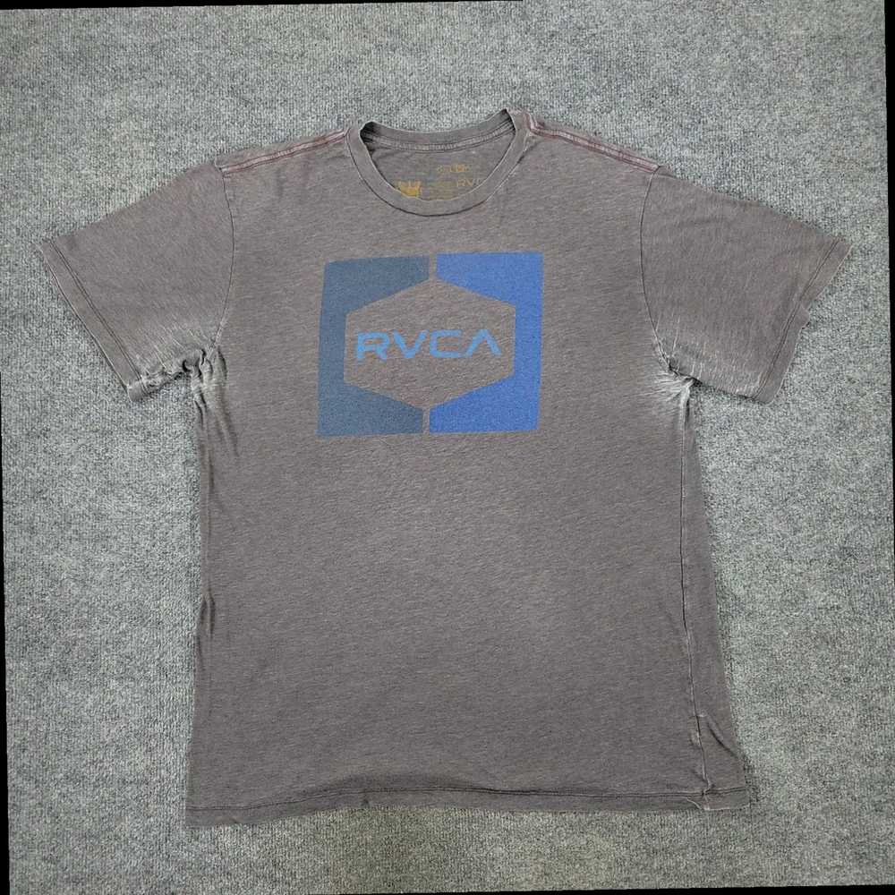 Rvca Men's Gray Logo Graphic Crew Neck Short Slee… - image 1