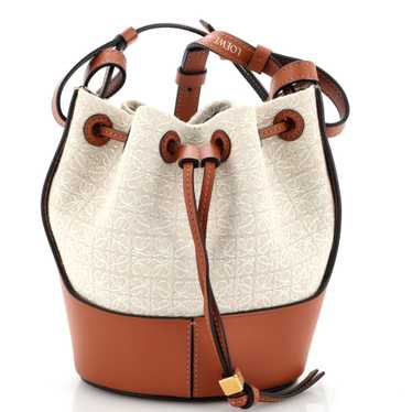 LOEWE Balloon Bucket Bag Anagram Canvas and Leathe