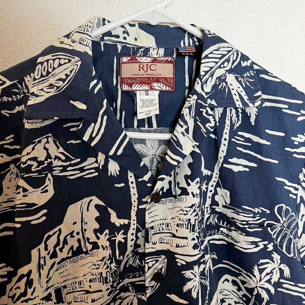 RJC Blue Hawaiian Vintage Buttonup Shirt made in … - image 3