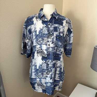 Porcini Silk Vintage Short Sleeve Button Up Shirt