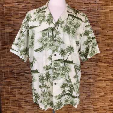 Vtg KY’S Made USA Green Hawaiian Shirt