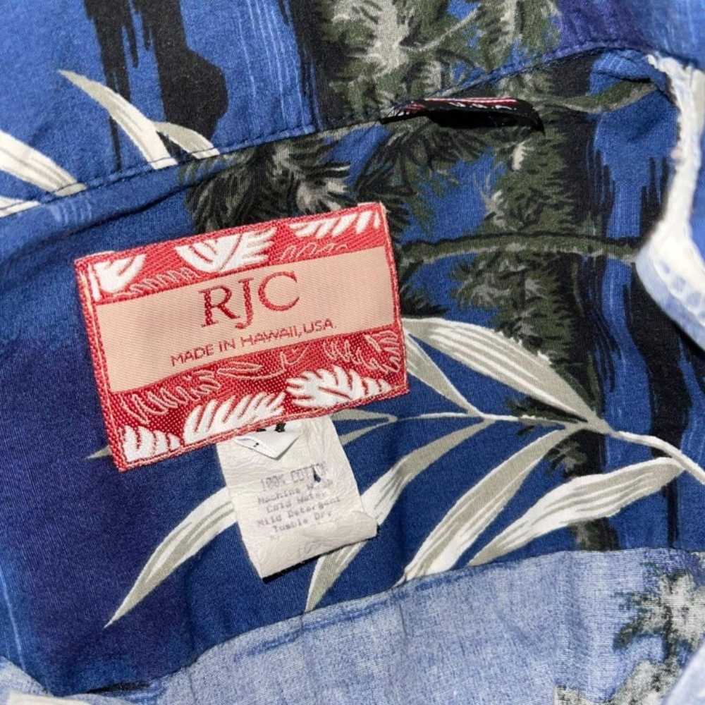 RJC Vintage 1990's Blue Palm Ocean Scene Bohemian… - image 9