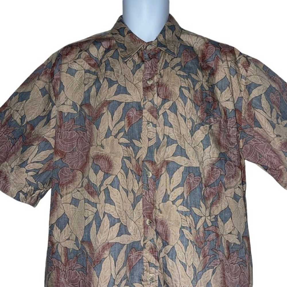 Vintage Cooke Street Shirt Mens XL Aloha Blue Tan… - image 2