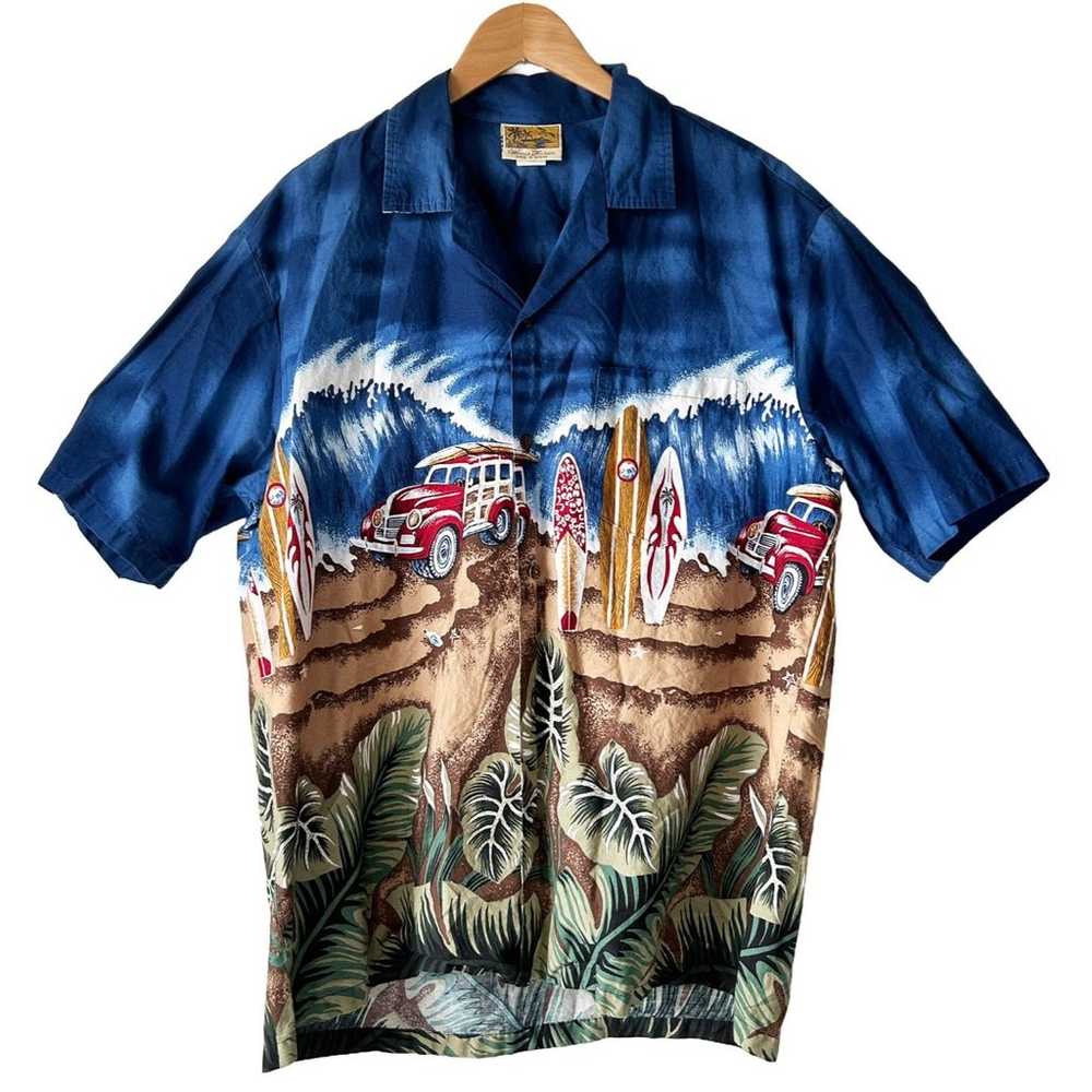 Winnie Fashion Hawaiian Shirt Surfboards Red Wood… - image 1