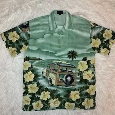 Vintage Big Brother Hawaiian Floral SS Men’s Butt… - image 1