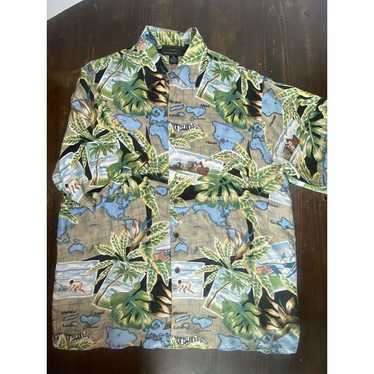 Vintage Silk Traders Shirt Mens XL Button Up Hawai