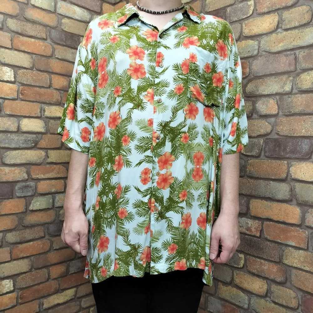 【David Taylor】OLD Rayon All-Over Print Aloha Shir… - image 2