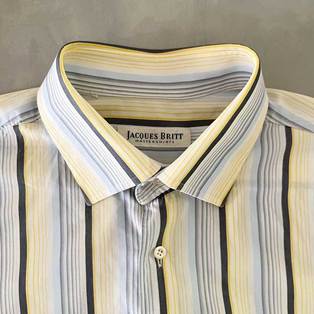 Vintage "JACQUES BRITT" Striped Short Sleeve Shirt - image 7