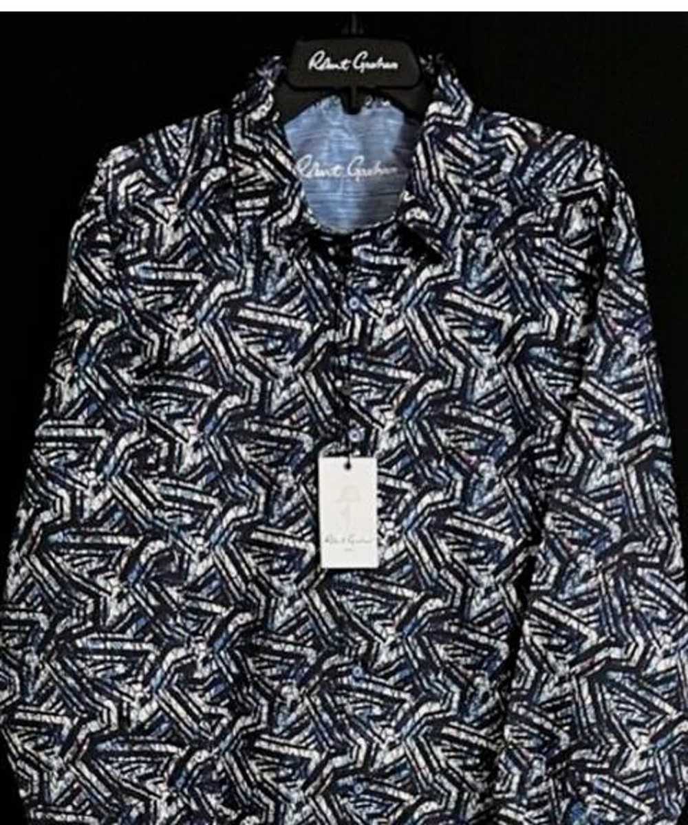 Robert Graham Blue Black Purple Geometric SIze 2XL - image 4