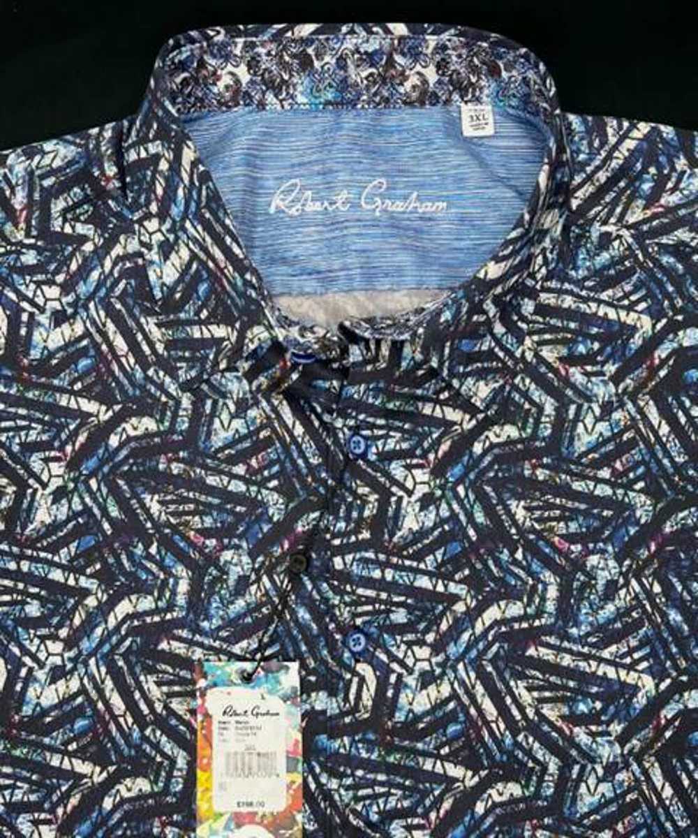 Robert Graham Blue Black Purple Geometric SIze 2XL - image 6