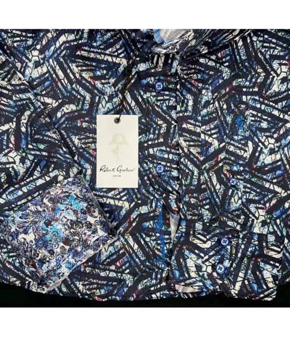 Robert Graham Blue Black Purple Geometric SIze 2XL - image 7