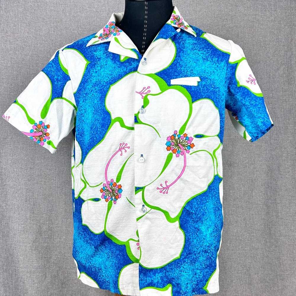 Vintage 60’s Barkcloth Men’s Hawaiian Shirt - image 1